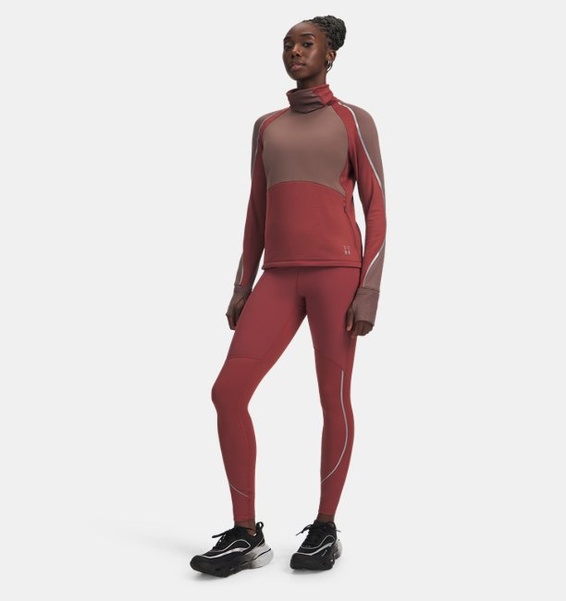 Kırmızı Kadın UA Halo Run Cold Weather Tayt