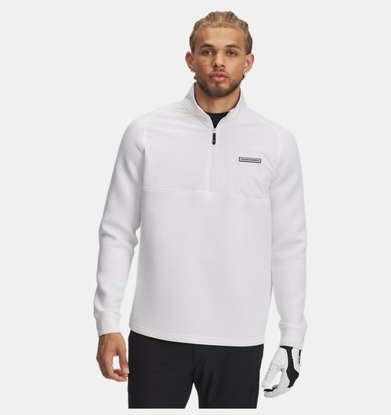 Beyaz Erkek UA Drive Pro Hybrid Yarım Fermuarlı Sweatshirt