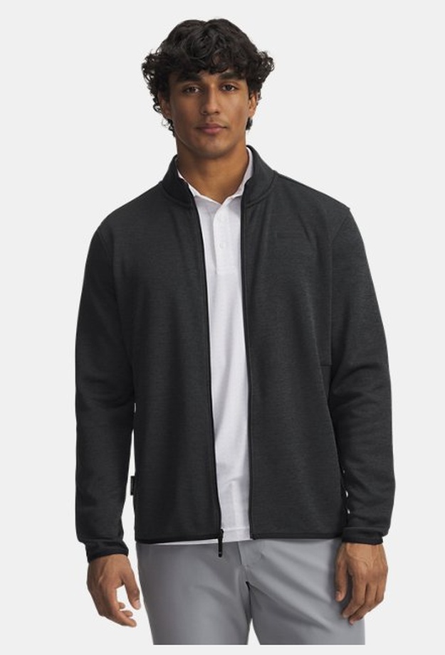 Erkek UA Drive Sweaterfleece Fermuarlı Ceket Siyah 198632748220