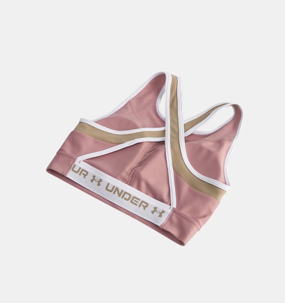 Pembe Kadın UA Crossback Mid Open Back Spor Sütyeni