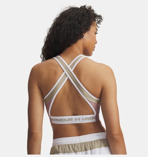 Pembe Kadın UA Crossback Mid Open Back Spor Sütyeni