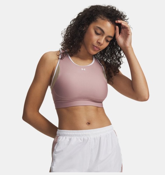 Pembe Kadın UA Crossback Mid Open Back Spor Sütyeni