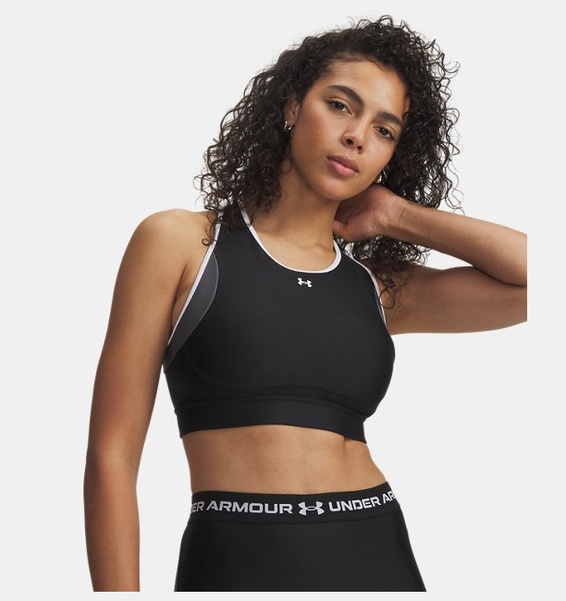 Siyah Kadın UA Crossback Mid Open Back Spor Sütyeni