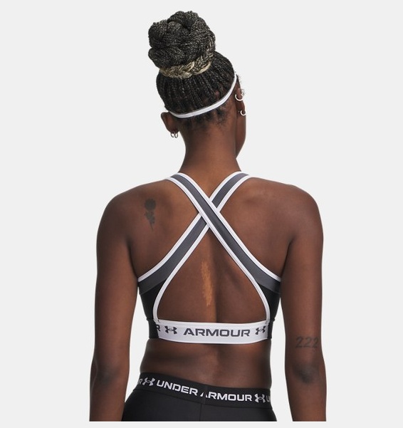 Siyah Kadın UA Crossback Mid Open Back Spor Sütyeni