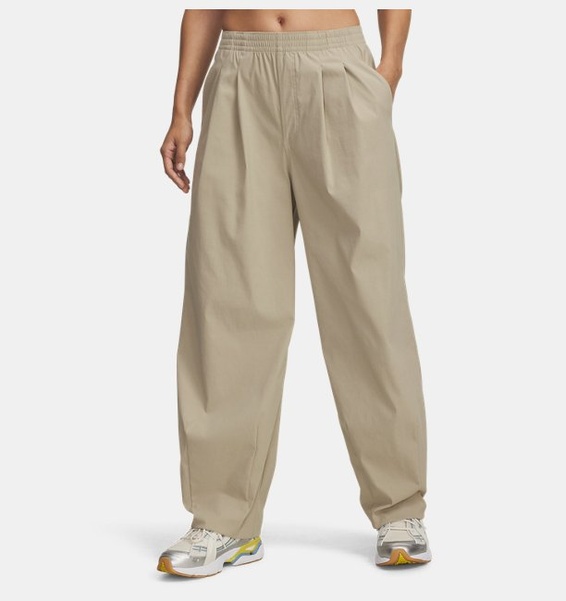 Kahverengi Kadın UA Unstoppable Woven Pileli Eşofman Altı