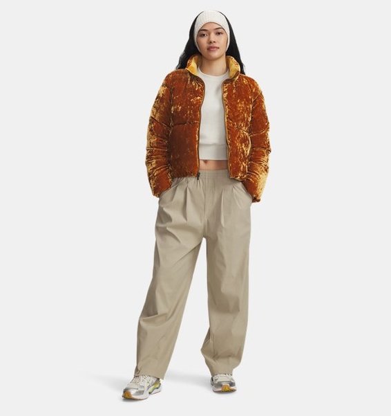 Kahverengi Kadın UA Unstoppable Woven Pileli Eşofman Altı