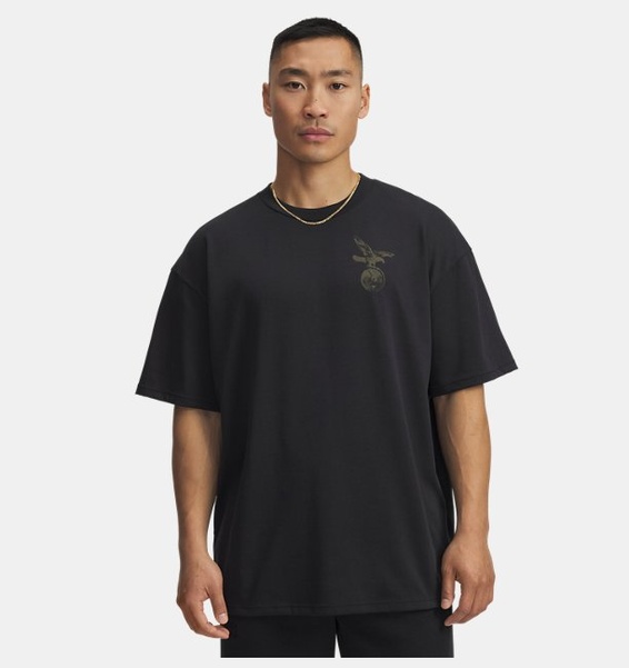 Siyah Erkek UA Project Rock Kısa Kollu T-Shirt