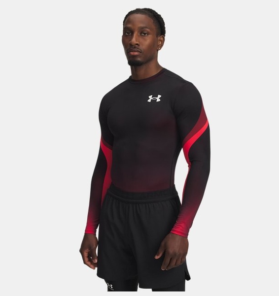 Kırmızı Erkek UA Heatgear Sub Crew Uzun Kollu T-Shirt
