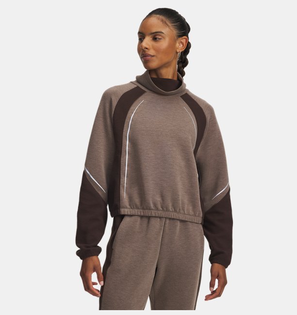 Kadın UA Halo Cold Weather Mock Sweatshirt Kahverengi