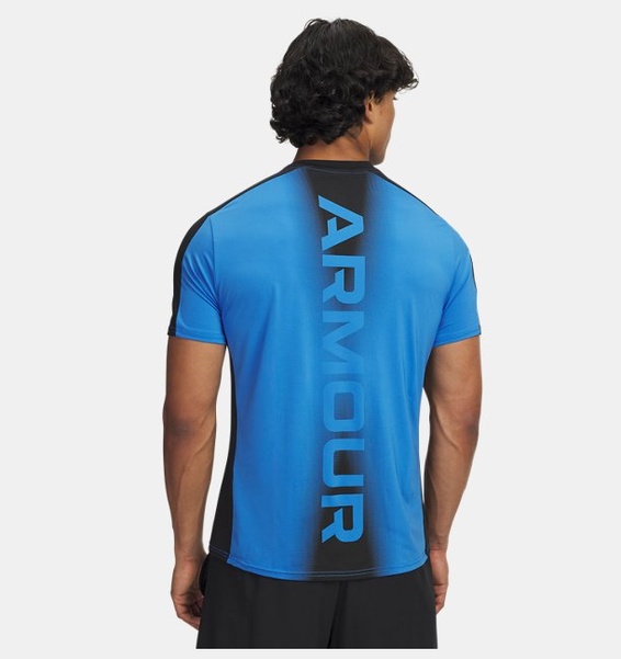 Mavi Erkek UA HeatGear Wordmark Kısa Kollu T-Shirt