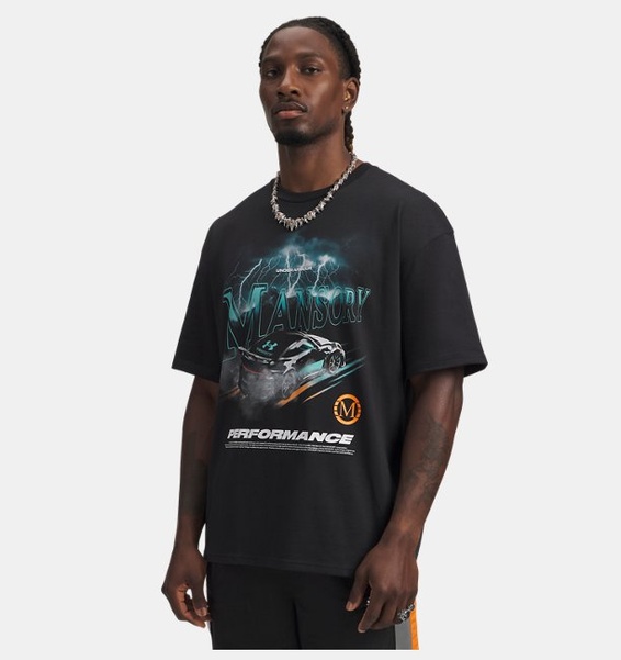 Siyah Erkek UA X Mansory Heavyweight Racing Kısa Kollu T-Shirt