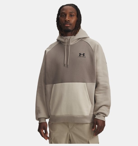 Kahverengi Erkek UA Icon Heavyweight Colorblocked Kapüşonlu Sweatshirt