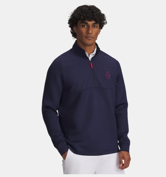 Mavi Erkek UA Drive Pro Hybrid Warning Yarım Fermuarlı Sweatshirt