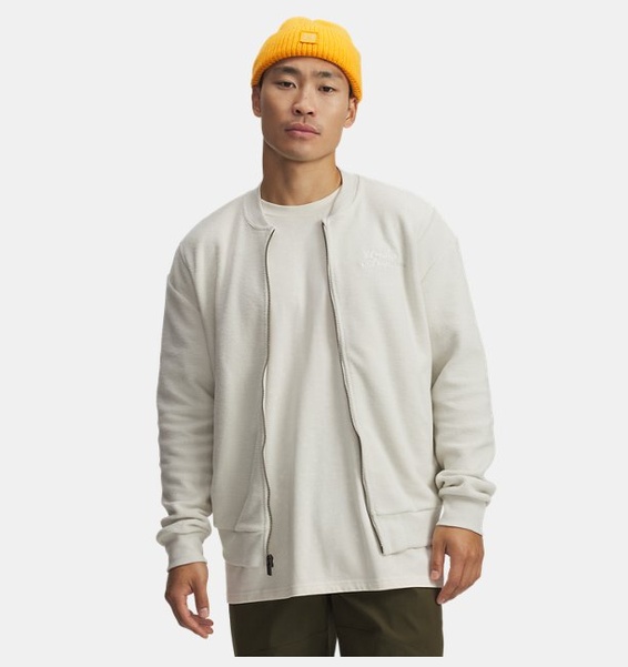 Beyaz Erkek UA Icon Rev Terry Varsity Ceket