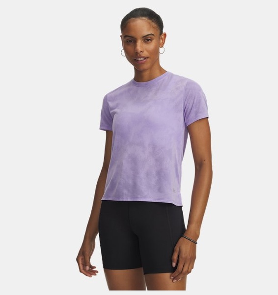 Mor Kadın UA Launch Jacquard Kısa Kollu T-Shirt