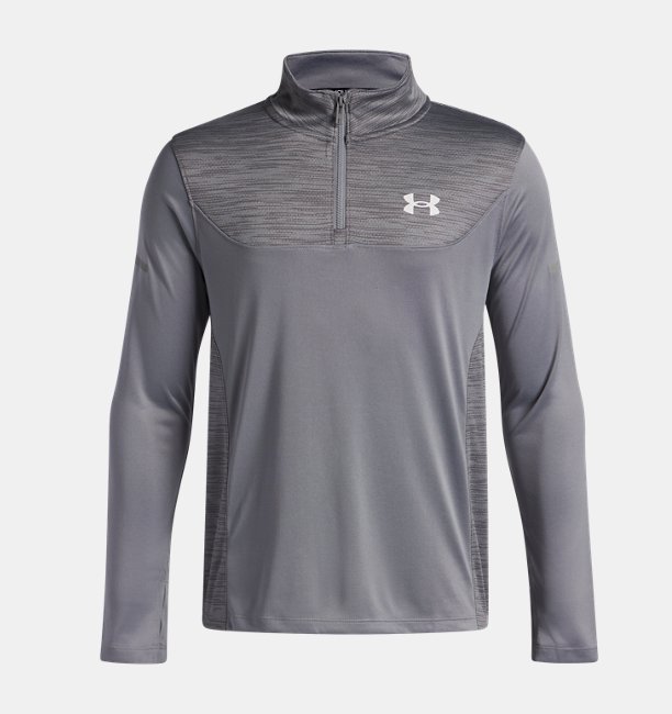 Erkek Çocuk UA Tech Utility 1/4 Fermuarlı Sweatshirt Gri
