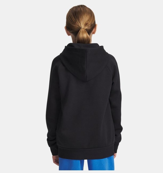 Siyah Erkek Çocuk UA Rival Fleece Kapüşonlu Üst