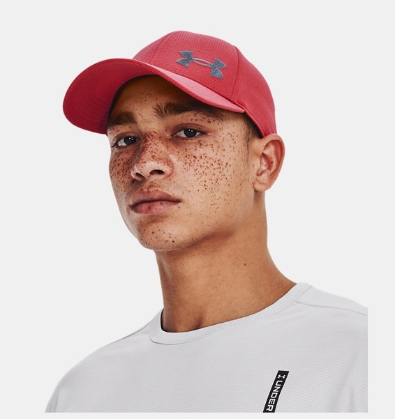 Kırmızı Erkek UA Serin Tutan ArmourPencereli™ Stretch Şapka