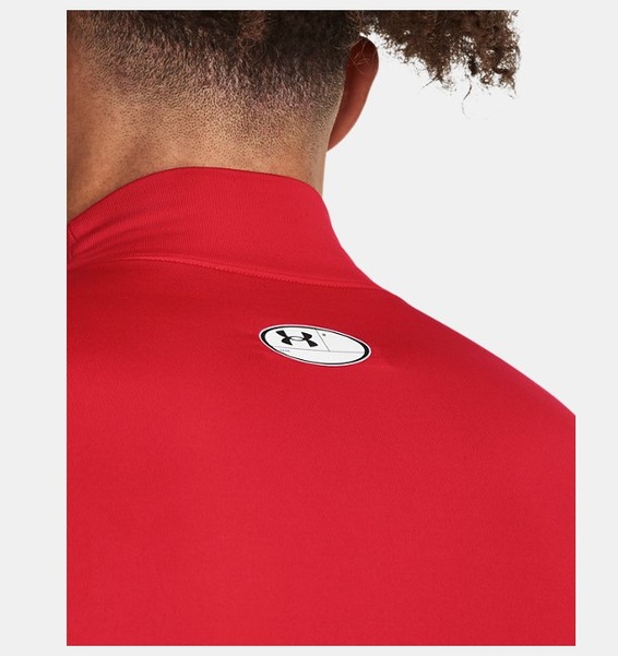 Kırmızı Erkek UA CG Armour Comp Mock Uzun Kollu T-shirt