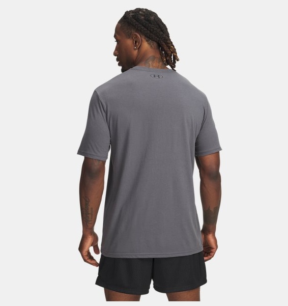 Gri Erkek UA Wordmark Kısa Kollu T-shirt