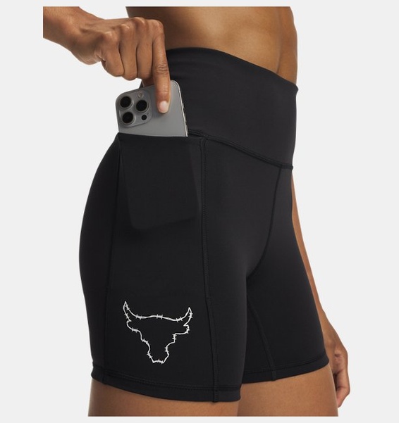 Siyah Kadın UA Project Rock Middie Kısa Tayt