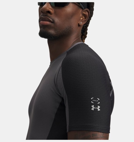 Gri Erkek UA Halo Bonded Auxetic Kısa Kollu T-Shirt