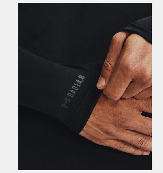 Siyah Erkek ColdGear® Base 4.0 Bisiklet Yaka