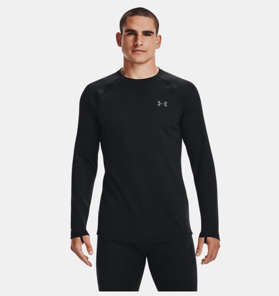 Siyah Erkek ColdGear® Base 4.0 Bisiklet Yaka