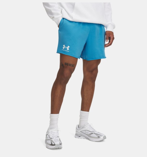 Erkek UA Rival Terry 6" Şort Mavi
