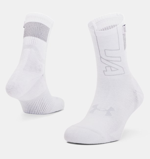 Unisex UA Armour Dry™ Koşu Crew Çorap Beyaz