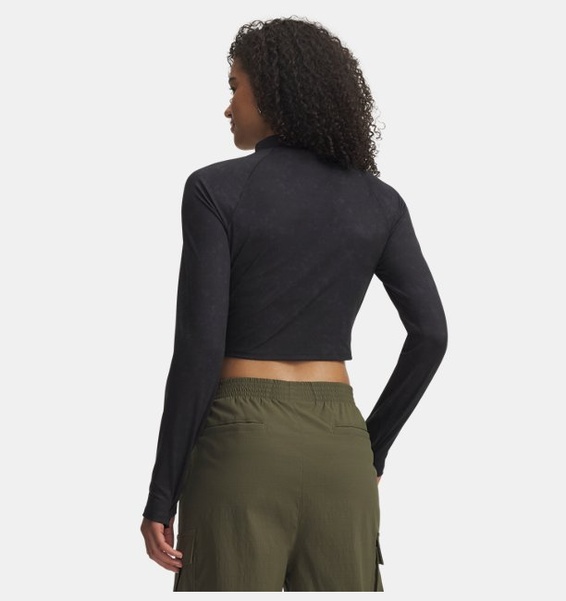 Siyah Kadın UA Meridian Suede Effect Uzun Kollu T-Shirt