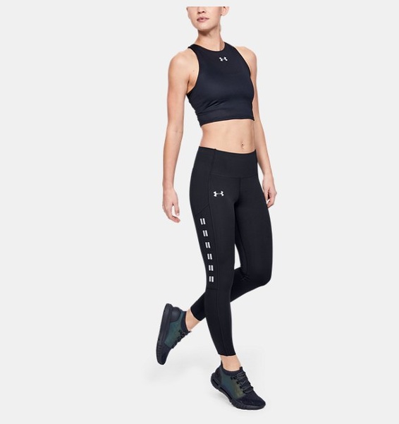 Siyah Kadın UA Qualifier Speedpocket Roadside Koşuway Diz Altı