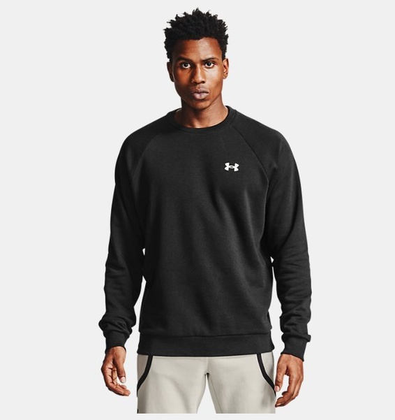Siyah Men's UA Rival Cotton Bisiklet Yaka