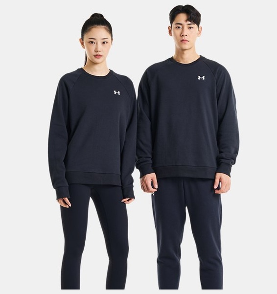 Siyah Men's UA Rival Cotton Bisiklet Yaka