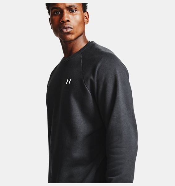 Siyah Men's UA Rival Cotton Bisiklet Yaka