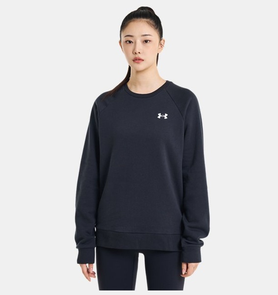 Siyah Men's UA Rival Cotton Bisiklet Yaka