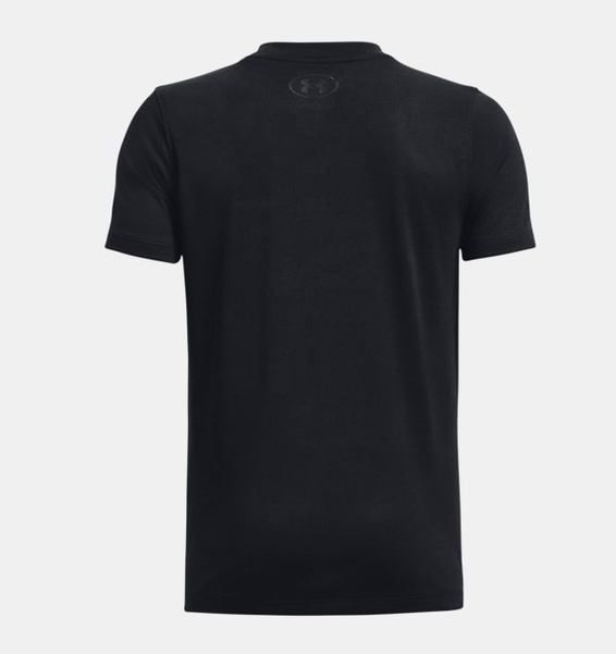Siyah Erkek Çocuk UA Tech™ Pencereli Jakarlı Kısa Kollu T-shirt