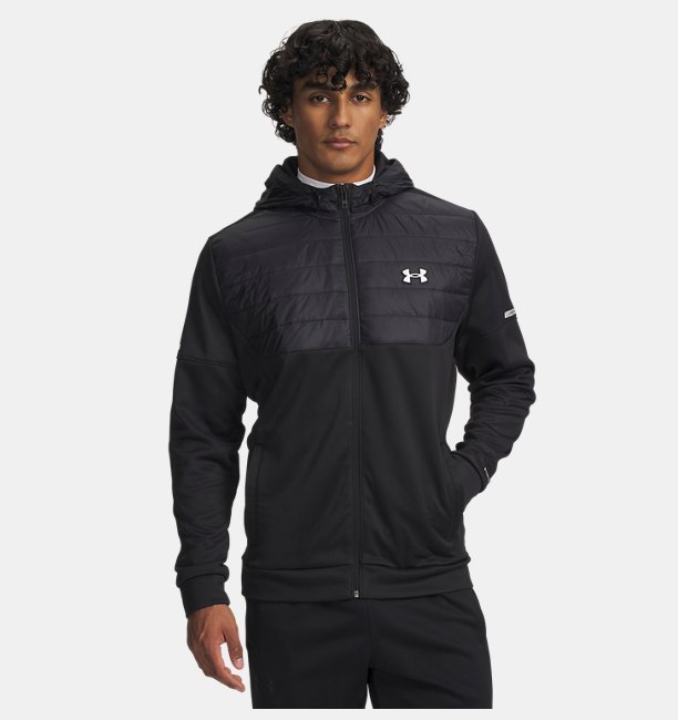 Erkek UA Armour Fleece Pro Utility Fermuarlı Ceket Siyah