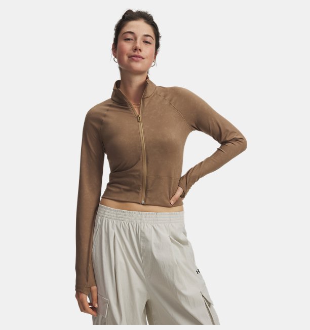 Kadın UA Meridian Suede Effect Fermuarlı Ceket Kahverengi