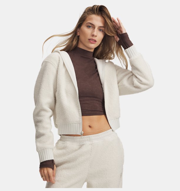 Kadın UA High Pile Fleece Ceket Beyaz