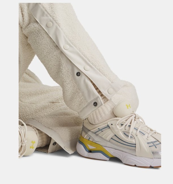 Beyaz Kadın UA High Pile Fleece Eşofman Altı