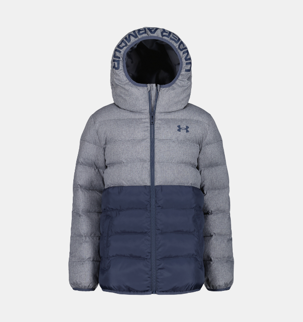 Erkek Çocuk UA Pronto Colorblock Puffer Mont Gri