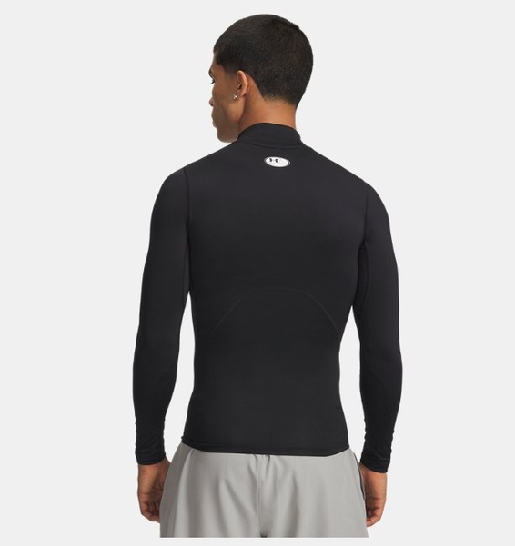 Siyah Erkek UA HG Armour Comp Mock Uzun Kollu T-shirt
