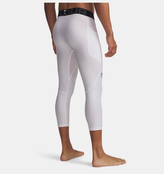 Beyaz Erkek UA HG Armour 3/4 Tayt