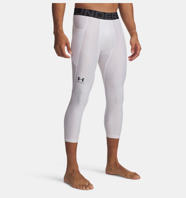 Erkek UA HG Armour 3/4 Tayt Beyaz