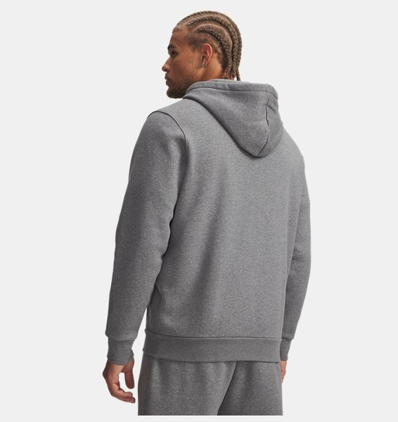 Gri Erkek UA Icon Fleece Tam Fermuarlı Kapüşonlu Üst