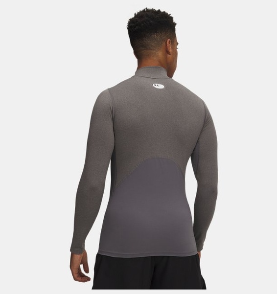 Gri Erkek UA HG Armour Comp Mock Uzun Kollu T-shirt