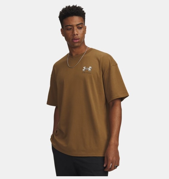 Kahverengi Erkek UA Heavyweight Kısa Kollu T-shirt