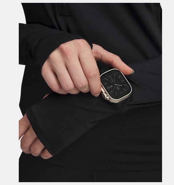 Siyah Kadın UA Launch Pro Yarım Fermuarlı Uzun Kollu T-shirt