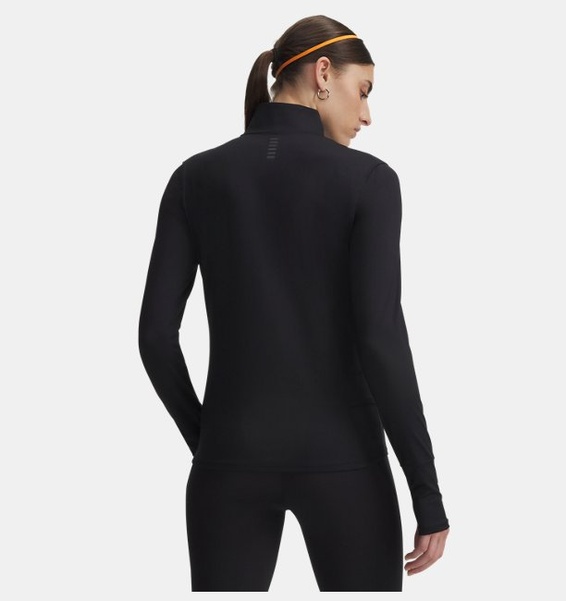 Siyah Kadın UA Launch Pro Yarım Fermuarlı Uzun Kollu T-shirt